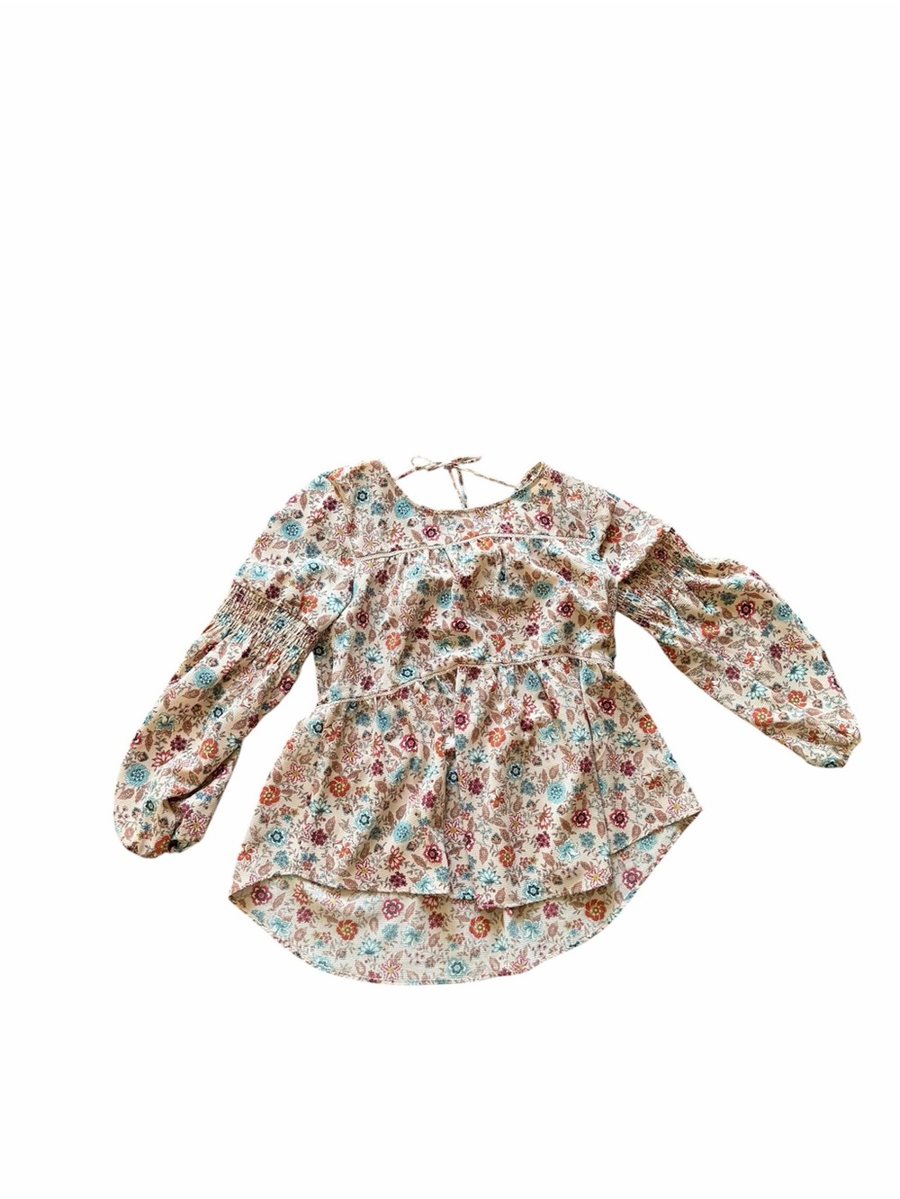 Knox Rose Floral Peasant Top in Cream, Blue, Rust
